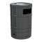 Litter bin 40l, with ash tray | hot dipped galvanized and coated DB 703 | without standingpost